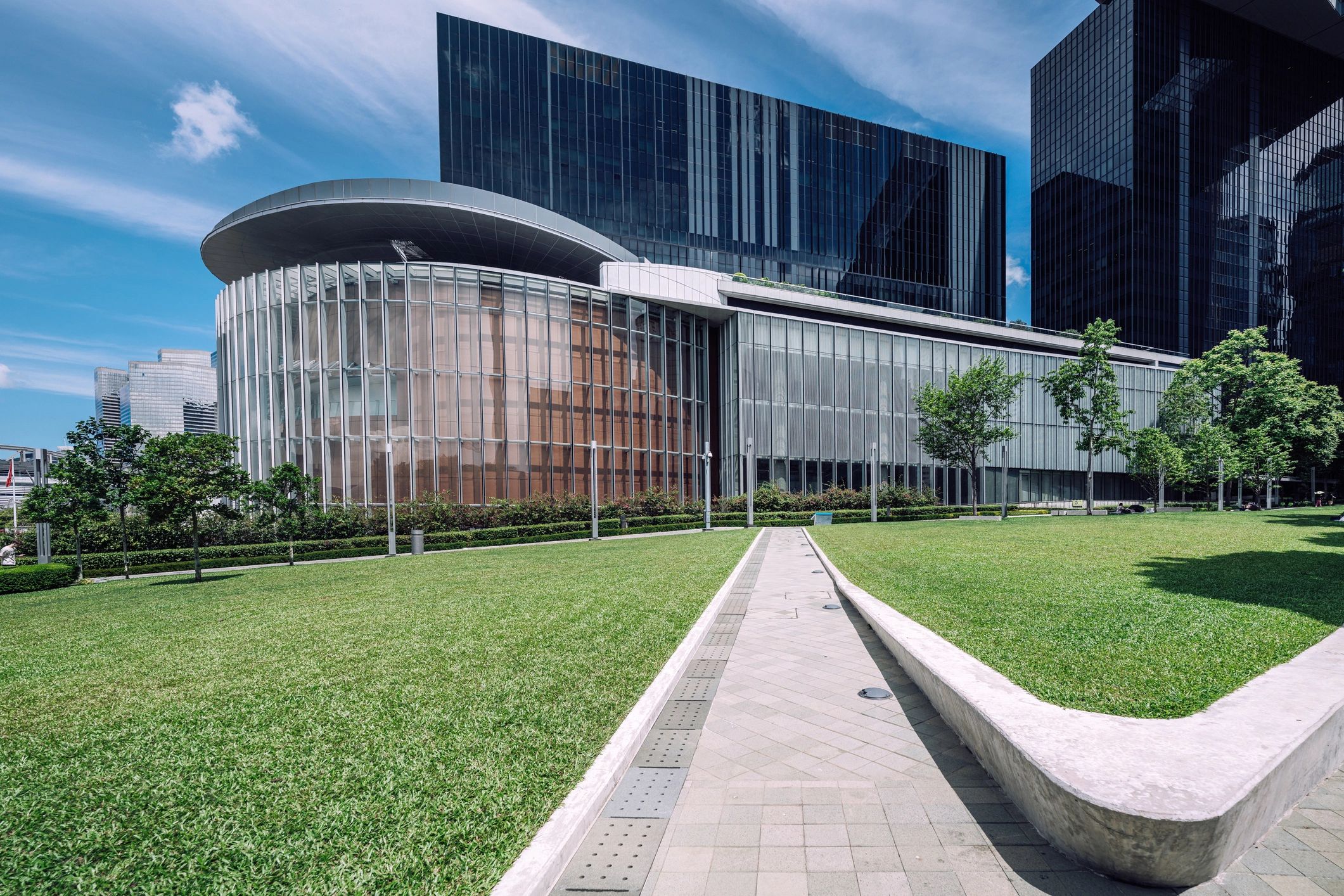 Modern commercial waterfront development